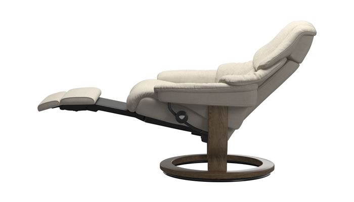 Stressless Reno Power Leg & Back in Clover Light Grey Fabric